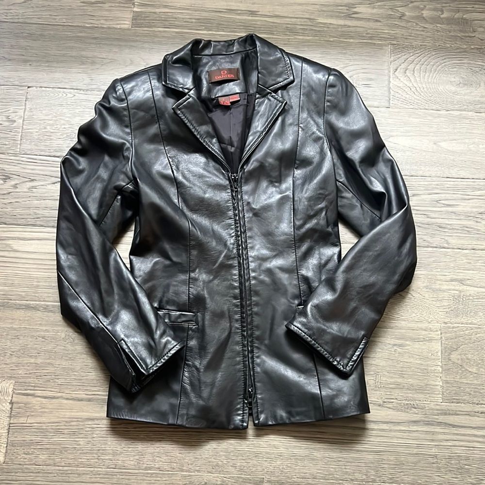 🔥DANIER🔥 | Black leather bomber jacket